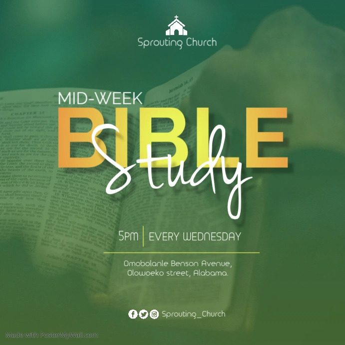Plantilla de CHURCH MIDWEEK SERVICE FLYER | PosterMyWall