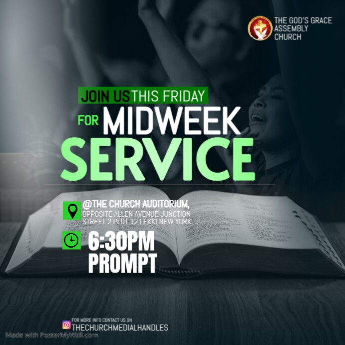 Modèle Church midweek service flyer | PosterMyWall