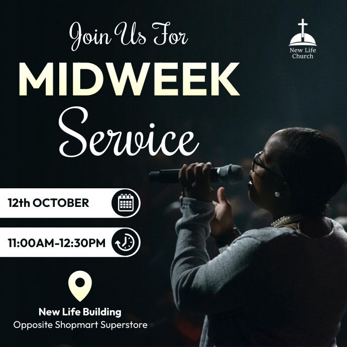 church midweek service flyer template | PosterMyWall