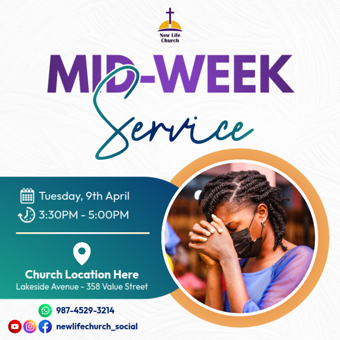church midweek service flyer template | PosterMyWall