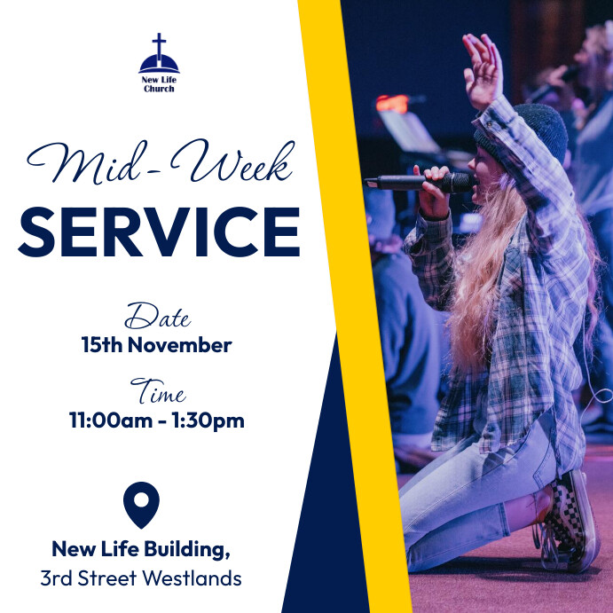 church midweek service flyers Template | PosterMyWall