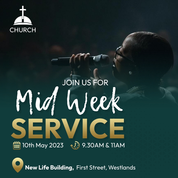 church midweek service flyers Template | PosterMyWall