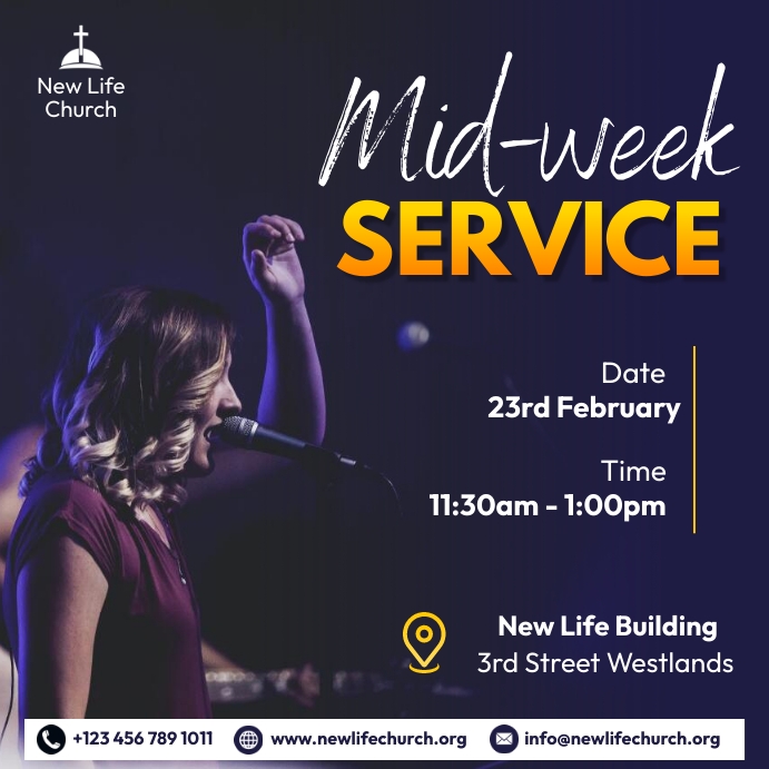 Copy of Church midweek Service poster design | PosterMyWall