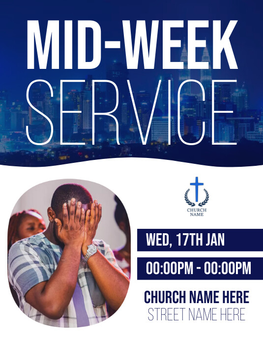 Church midweek service poster template | PosterMyWall