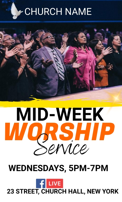 church midweek service Template | PosterMyWall