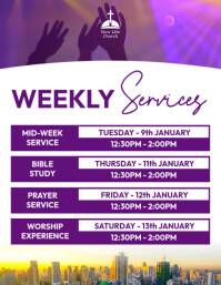 Weekley Service Templete weekly service flyer Template | PosterMyWall