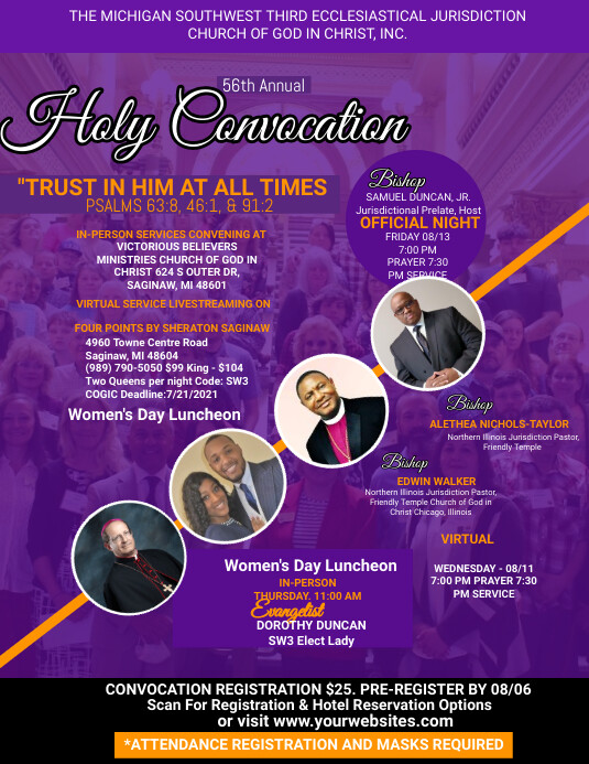 church ministry holy convocation flyer Template | PosterMyWall