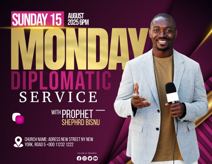 Copy of Church Monday Service | PosterMyWall