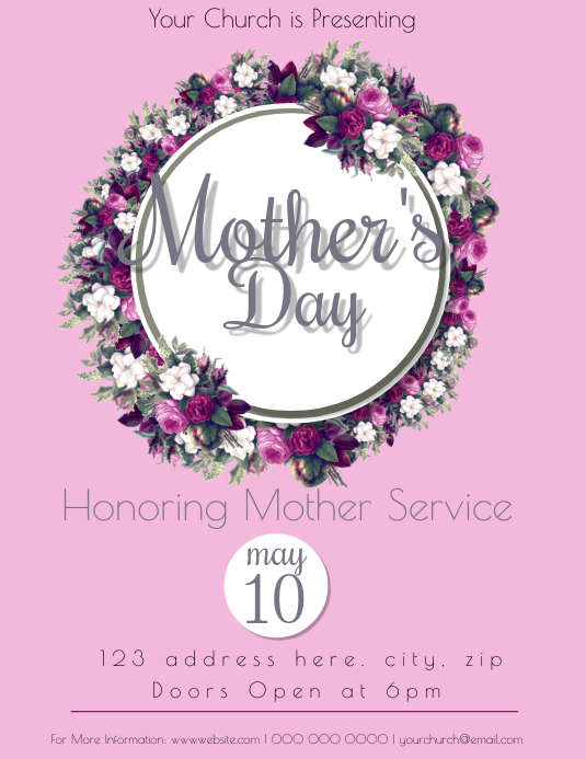 Church Mother's Day Event Flyer Template | PosterMyWall
