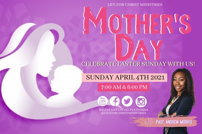 CHURCH MOTHER'S DAY ONLINE TEMPLATE | PosterMyWall