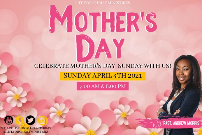 CHURCH MOTHER'S DAY ONLINE TEMPLATE | PosterMyWall