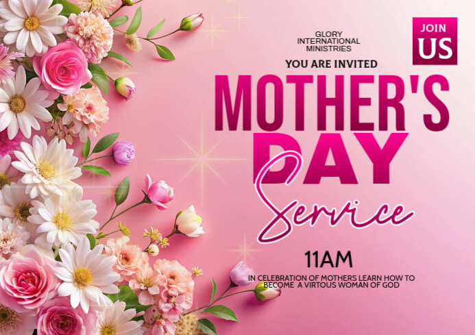 Church Mother's Day Service A3 template