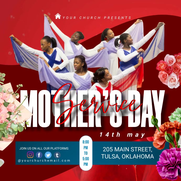 church mother's day service Instagram Post template