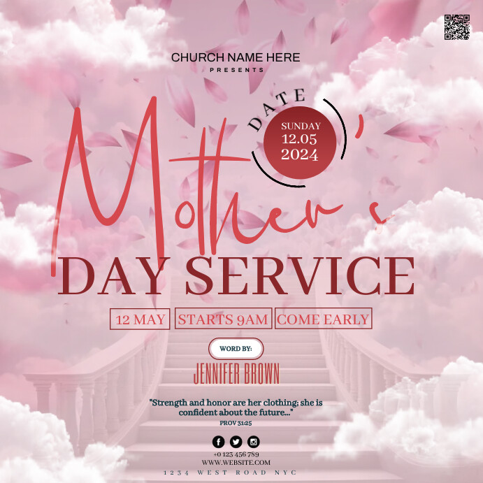 church Mother's day sunday square template | PosterMyWall