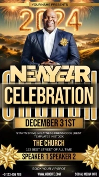 church new year celebration design template Instagram Story