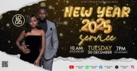 Church new year service event design Template