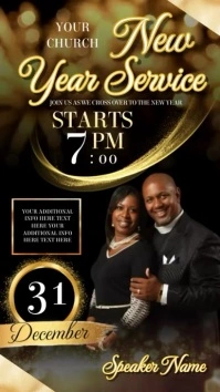 church new year service instagram story template