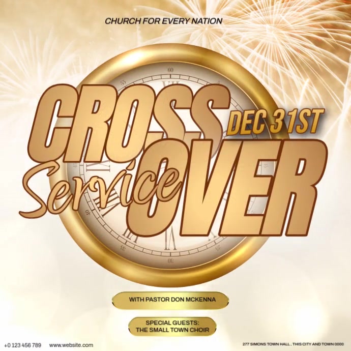 Copy of church new years eve cross over service template | PosterMyWall