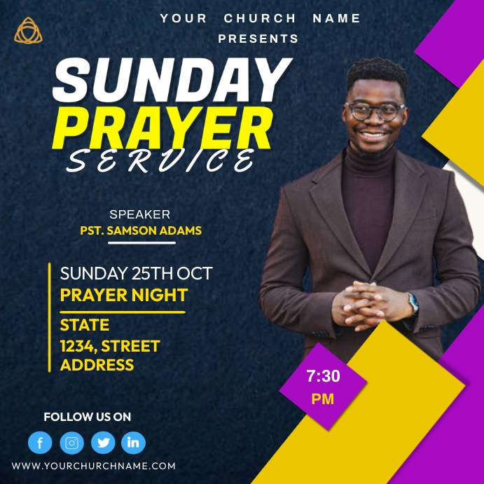 CHURCH OF GOD EVENT FLYER (40) Publicação no Instagram template