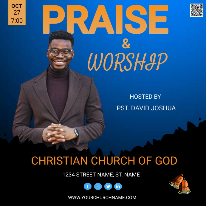 CHURCH OF GOD EVENT FLYER Instagram Post template