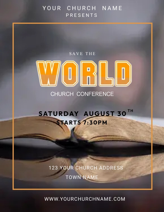 CHURCH OF GOD POSTER (19) Ulotka (US Letter) template