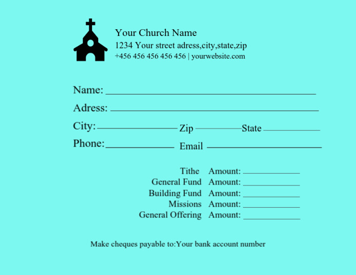 Church offering and tithes envelope flyer Template | PosterMyWall