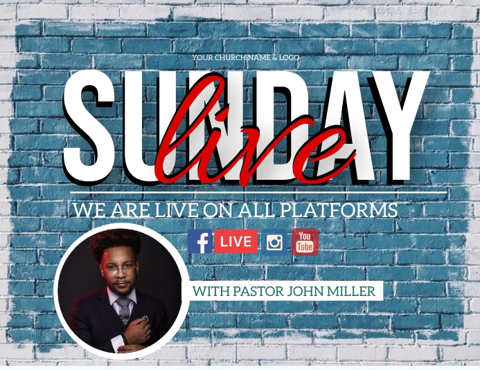 CHURCH ONLINE INSTAGRAM POST TEMPLATE Flyer (US Letter)