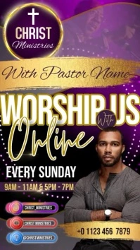 church online live service ad Instagram story Instagram-verhaal template