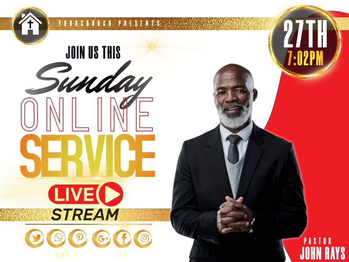Copy of CHURCH ONLINE SERVICE AD TEMPLATE | PosterMyWall