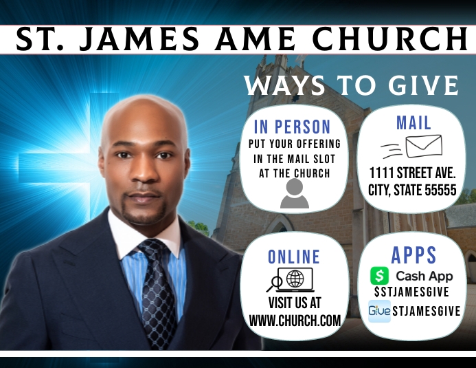 church online worship ways to give offering Template PosterMyWall