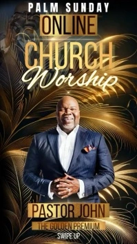 church palm sunday service event template Historia de Instagram