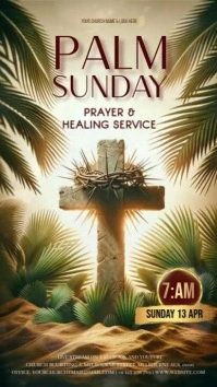 church palm Sunday service instagram story template
