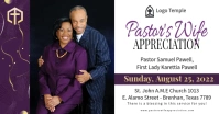 Church pastor's wife appreciation day banner Facebook Shared Image template