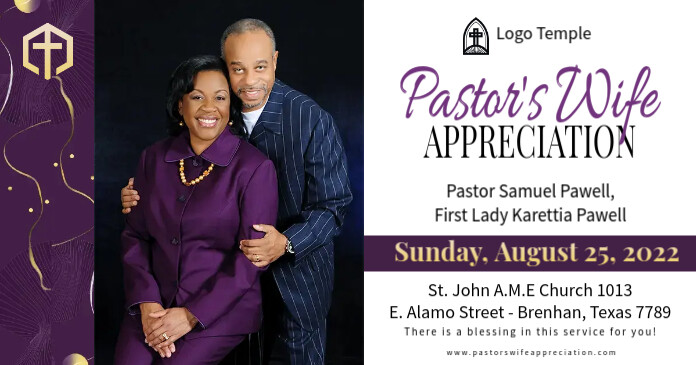 Church Pastor S Wife Appreciation Day Banner Template Postermywall Pastors Appreciation Day 2022
