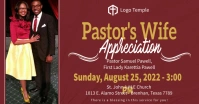 Church pastor's wife appreciation invite bann Facebook Shared Image template