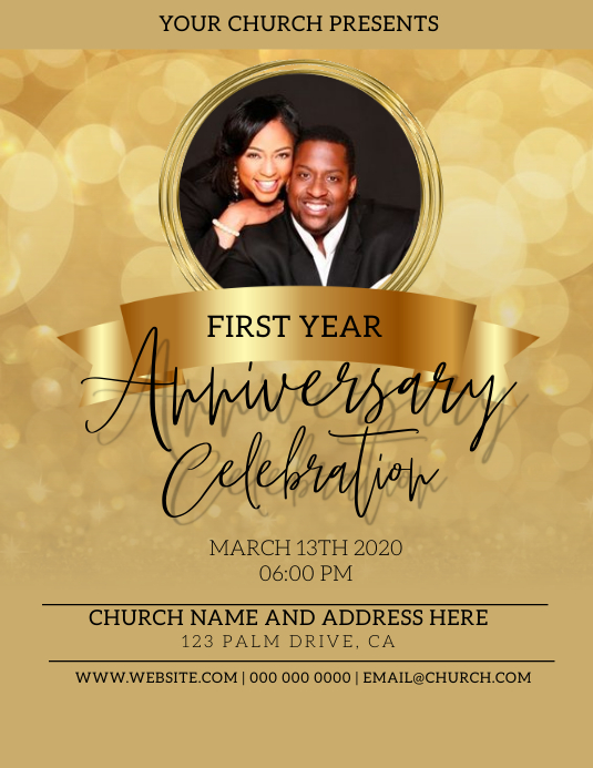 Church Pastor's Anniversary Flyer Template PosterMyWall