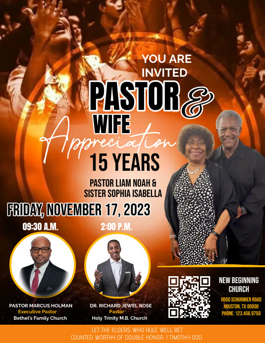 Plantilla de Church pastor's wife appreciation day , churc | PosterMyWall