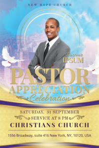 Church Pastor Appreciation Transparent 4 stopy × 6 stóp template