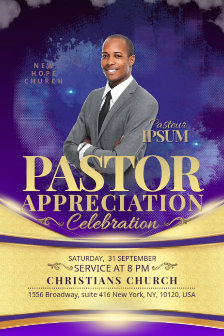 Church Pastor Appreciation Template | PosterMyWall