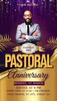 Church Pastoral Anniversary Instagram Story template