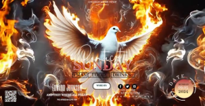 สีน้ำตาล Pentecost Sunday Service Facebook Shared Image Template