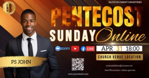 church pentecost sunday service fire template Copertina evento Facebook
