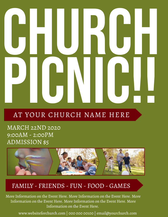 Church Picnic Event Flyer Template PosterMyWall