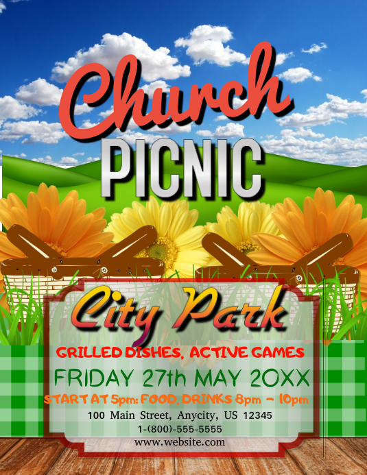 Image 1 for Church Picnic Flyer Templates