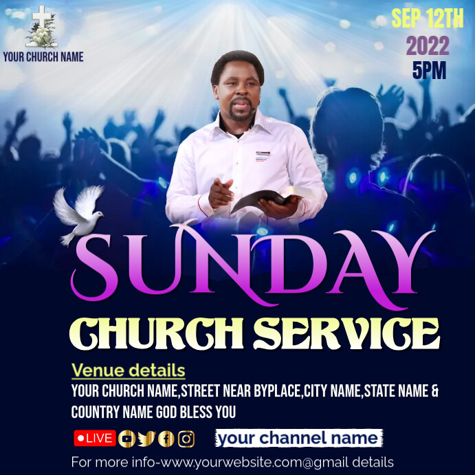 church poster, sunday service,worship,poster Template PosterMyWall