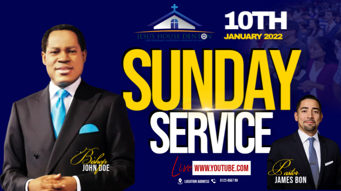 Sunday Service Digital Display Template | PosterMyWall