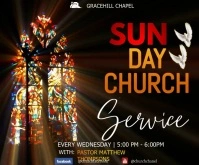 Church poster Średni prostokąt template