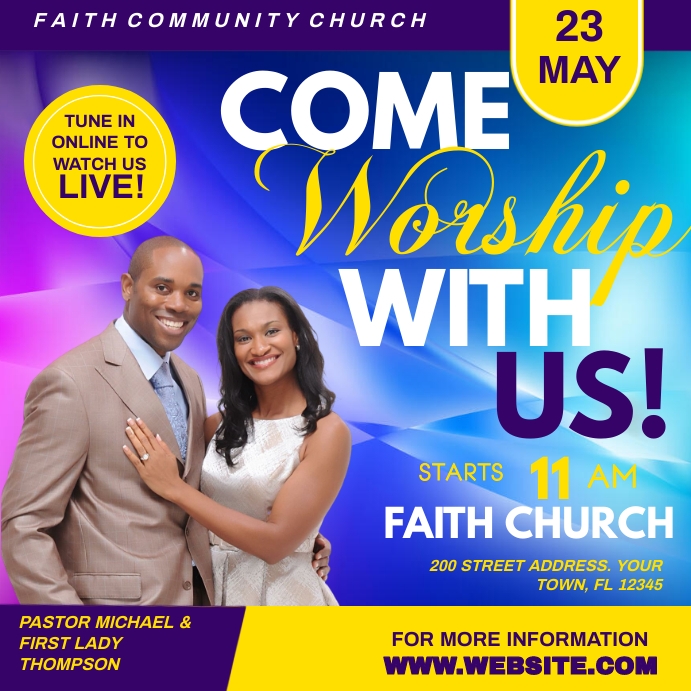 church poster template PosterMyWall