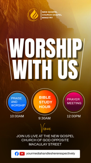 church poster template Stato WhatsApp