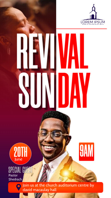 church poster template Facebook Story